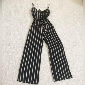 Summer spaghetti strap wide leg jumpsuit- size S